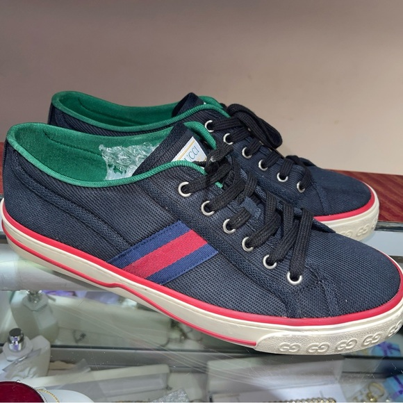 Gucci Tennis Tweed GG Logo Multicolored Sneaker Gucci Size 8 - Picture 8 of 13